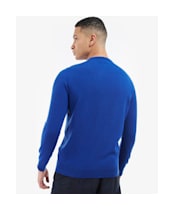 Men's Barbour Essential Lambswool Crew Neck Sweater - Bright Blue
