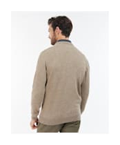 Men's Barbour Essential Lambswool Crew Neck Sweater - FOSSIL