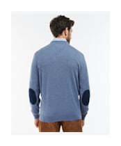 Men's Barbour Loyton Merino V-Neck Sweatshirt - Denim Blue
