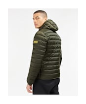 Men’s Barbour International Racer Ouston Hooded Quilted Jacket - Sage