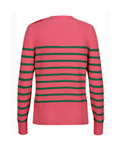 Women’s GANT Stripe Rib Pique Crew Neck - Rapture Rose