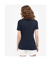 Women's Barbour Malvern Polo Shirt - NAVY/INDIGO TART