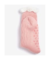 Women's Barbour Cable Knit Lounge Socks - Dusty Pink