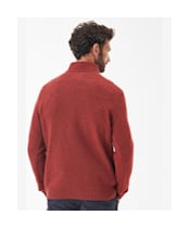 Men's Barbour Nelson Half Zip Sweater - Brick Red