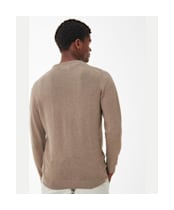 Men's Barbour Pima Cotton Crew Neck Sweater - Military Brown
