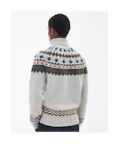 Men's Barbour Roose Fair Isle Rollneck - Whisper White