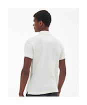 Men's Barbour Tartan Pique Polo Shirt - Whisper White