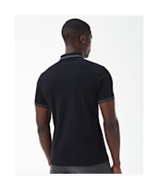 Men's Barbour International Essential Tipped Polo Shirt - Black / Grey