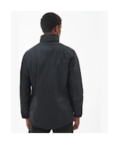 Men's Barbour Sapper Waxed Jacket - Black / Classic Tartan