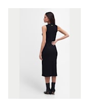 Women's Barbour International Hadfield Sleeveless Rib Midi Dress - Black