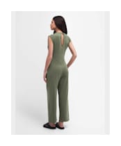 Women's Barbour International Bluford Jersey Jumpsuit - Green Smoke