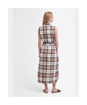 Women's Barbour Caroline Sleeveless Checked Midi Dress - Primrose Hessian