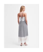 Women's Barbour Glamis Seersucker Check Midi Dress - Navy Check