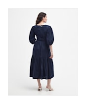 Women's Barbour Annie Linen Cotton Blend Midi Dress - Navy