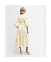Women's Barbour Annie Linen Cotton Blend Midi Dress - Lemon Souffle