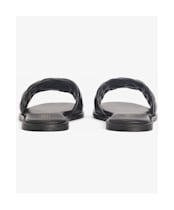 Women's Barbour International Kinghorn Leather Slider Sandals - Black