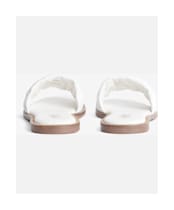 Women's Barbour International Kinghorn Leather Slider Sandals - White