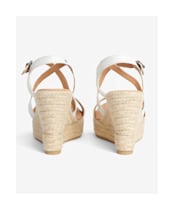 Women's Barbour Lucia Leather Espadrille Wedge Sandals - White
