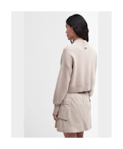 Women's Barbour International Kinghorn Zip Up Knitted Jacket - Oat