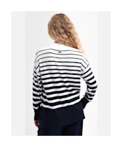Women's Barbour Marloes Knitted Funnel Neck Jumper - Ecru Stripe