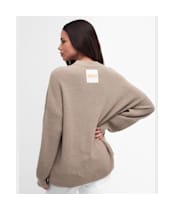 Women's Barbour International Henlow Knitted Jumper - Oat