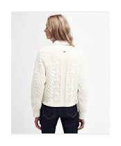 Women's Barbour Wallflower Knitted Bobble Stitch Cardigan - Aran Tropical