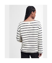 Women's Barbour Caroline Crew Neck Sweatshirt - Antique White Stripe