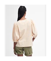 Women's Barbour Belmont Checked Seersucker Top - Mallow Pink Check