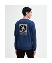 Men's Barbour International Jack Crew Neck Sweatshirt - Washed Cobalt