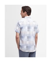 Men's Barbour Oakshore Short Sleeve Summer Cotton Shirt - Sky