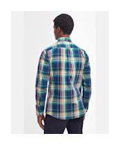 Men's Barbour Warwick Long Sleeve Tailored Fit Cotton Shirt - Indigo