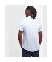 Men's Barbour Striped Oxtown Short Sleeve Tailored Fit Cotton Shirt - Sky Blue