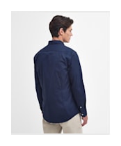 Men's Barbour Comfort Stretch Long Sleeve Cotton Blend Shirt - Navy