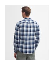 Men's Barbour Hillroad Long Sleeve Tailored Fit Cotton Shirt - Navy