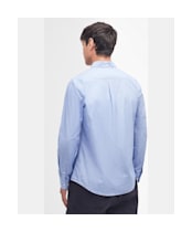 Men's Barbour Crest Poplin Long Sleeve Tailored Fit Shirt - Sky