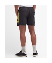 Men's Barbour International Large Logo Swim Shorts - Black / Yellow