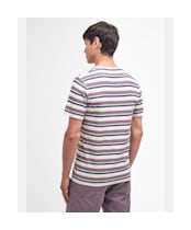 Men's Barbour Whitwell Stripe Short Sleeve Cotton T-Shirt - Purple Slate