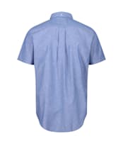 Men's Gant Regular Short Sleeve Cotton Linen Shirt - Rich Blue