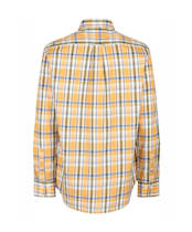 Men's Gant Regular Long Sleeve Cotton Linen Check Shirt - Faded Orange