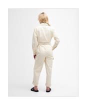 Women's Barbour International Hamilton Denim Jumpsuit - Ecru