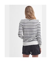 Women's Barbour Ellewood Stripe Knitted Jumper - Cloud / Navy