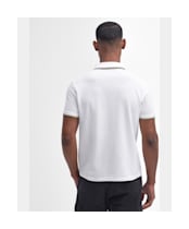 Men's Barbour International Rider Tipped Polo - White / Yellow