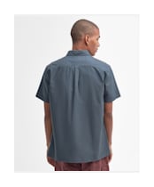 Men's Barbour Catterick Regular Short Sleeve Oxford Shirt - Dark Slate