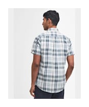 Men's Barbour Alford Tailored Short Sleeve Checked Shirt - White