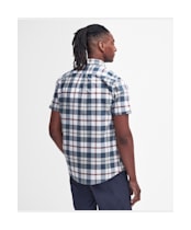 Men's Barbour Applecross Tailored Short Sleeve Checked Shirt - Dark Slate