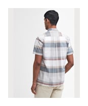 Men's Barbour Hurlford Regular Short Sleeve Checked Summer Shirt - White
