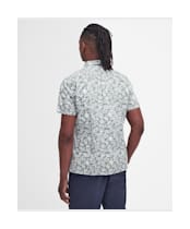 Men's Barbour Jackstone Regular Short Sleeve Printed Summer Shirt - Pea Green