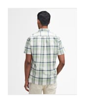 Men's Barbour Rosewell Regular Short Sleeve Checked Summer Shirt - Green