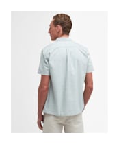 Men's Barbour Ashgill Regular Short Sleeve Striped Summer Shirt - Green