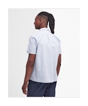 Men's Barbour Ashgill Regular Short Sleeve Striped Summer Shirt - Navy